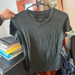 Wolfwool  Black women's V-Neck Shirt